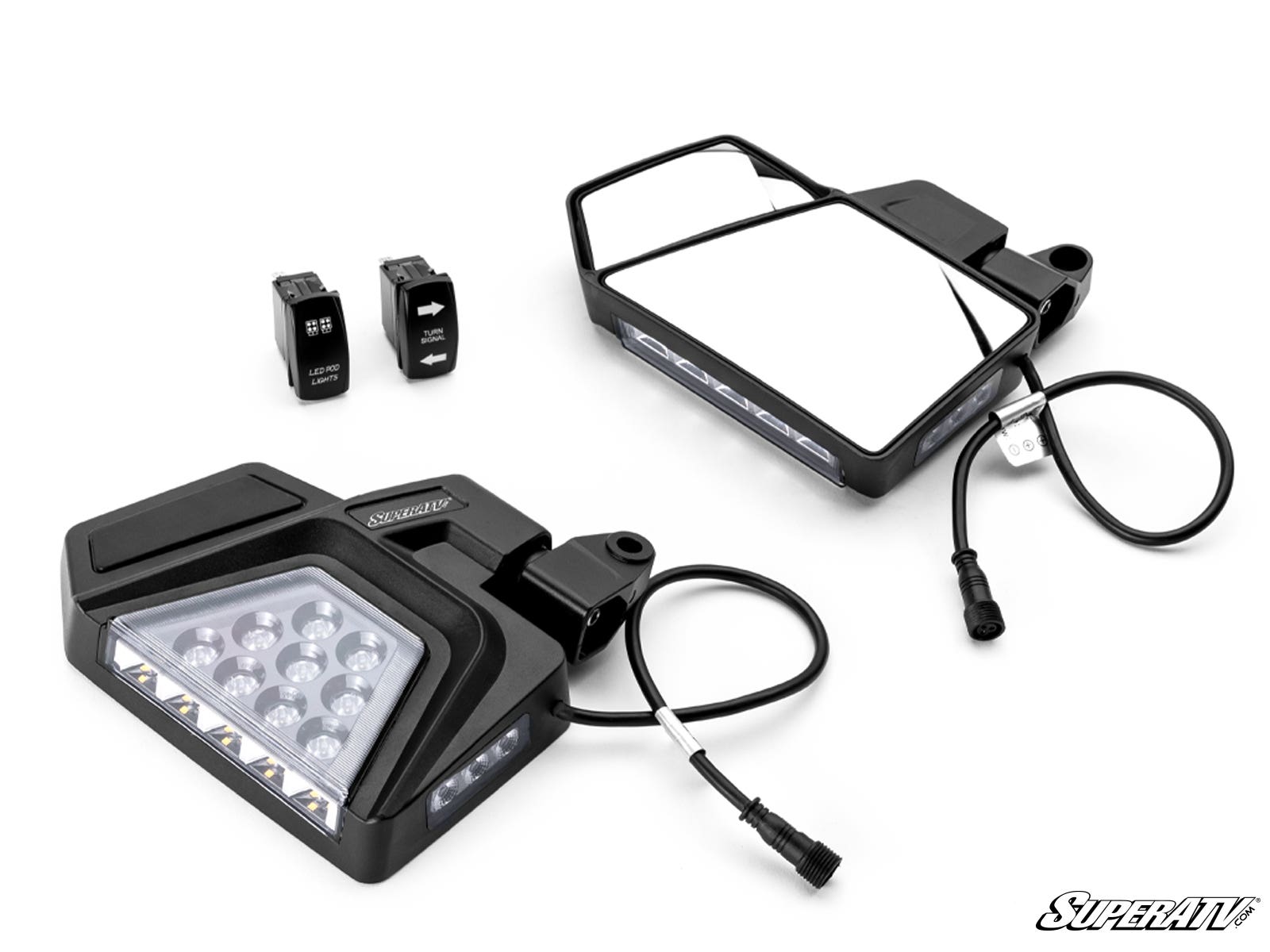 SuperATV Dual Section LED Side View Mirrors