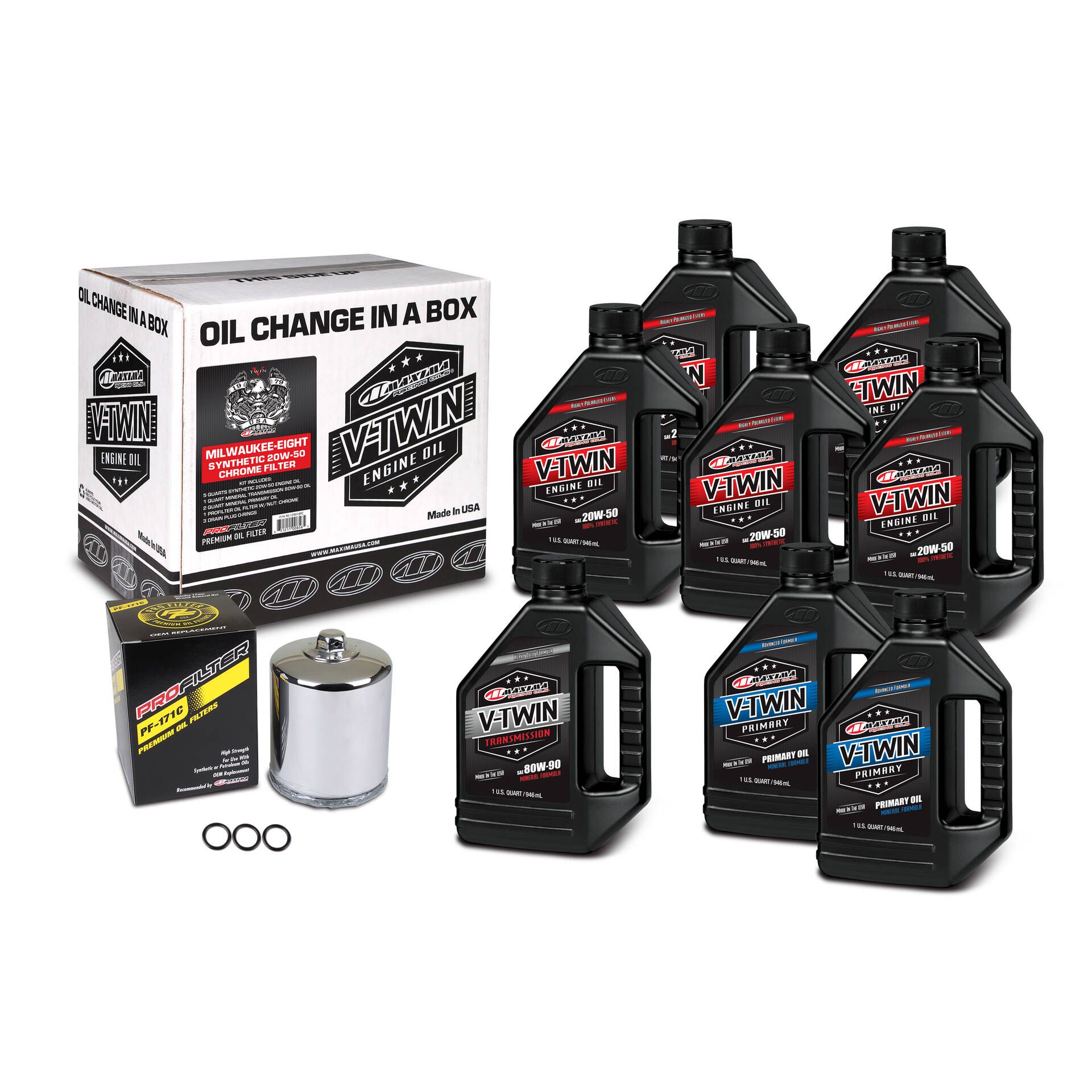 Maxima V-Twin Synthetic Oil Change Kit with Filter